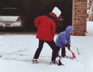 shoveling snow chores for children with special needs How to give chores to children with special needs