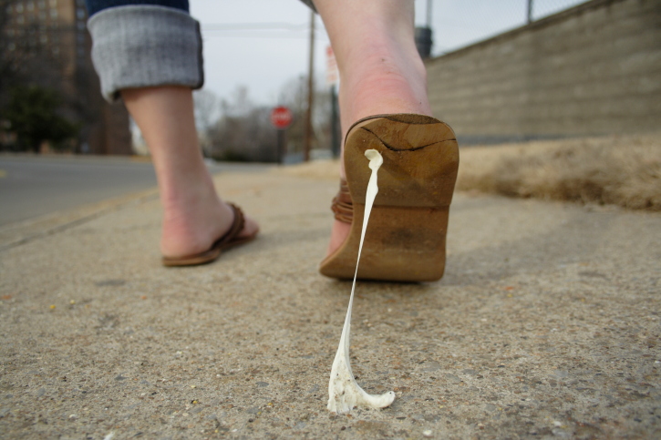 Gum on shoe